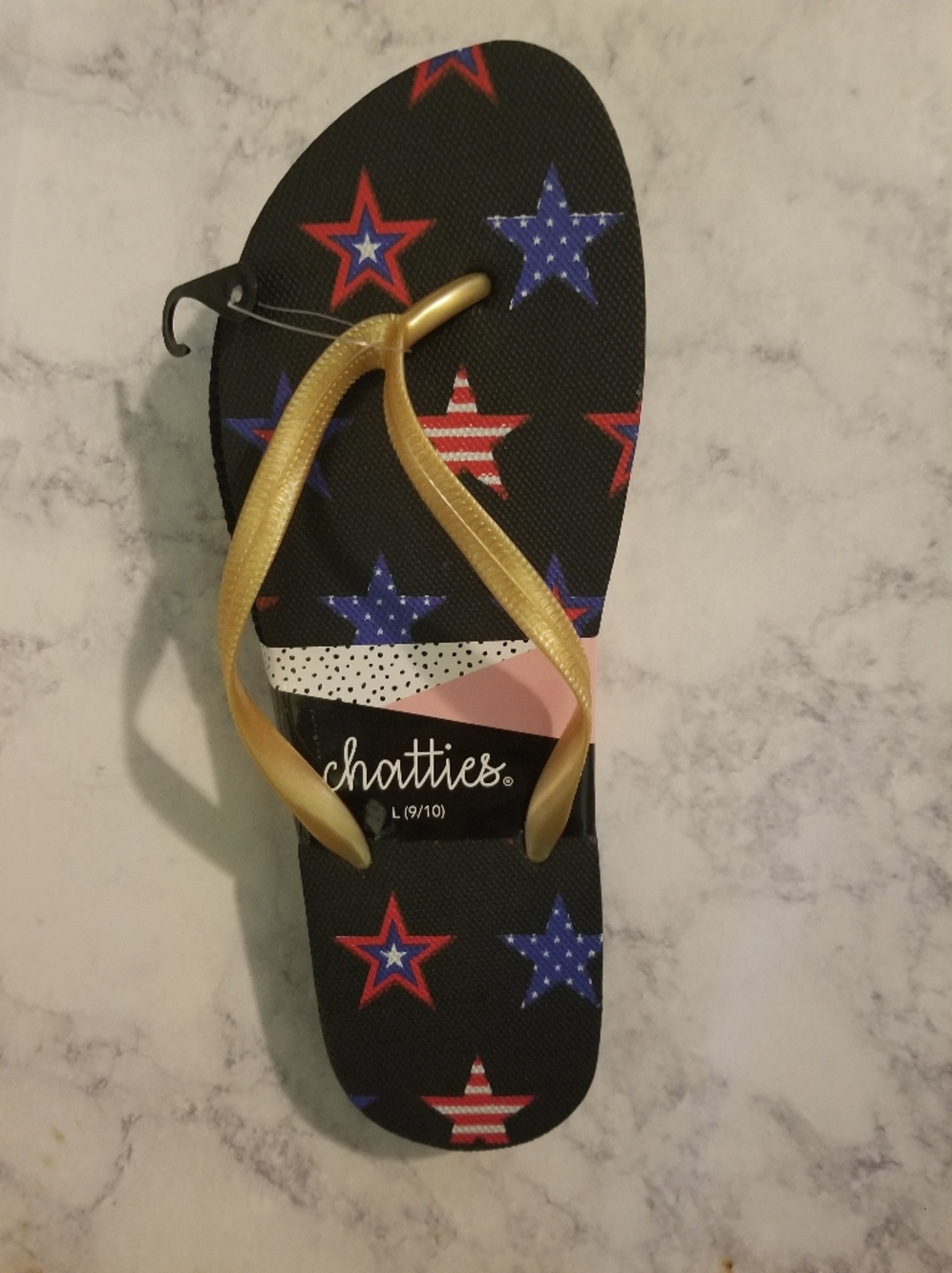 Patriotic Stars Flip Flop Sandals - Red White and Blue - New With Tags
